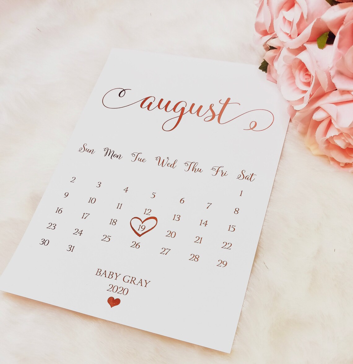 Pregnancy Reveal Calendar Real Foil Baby Announcement Etsy