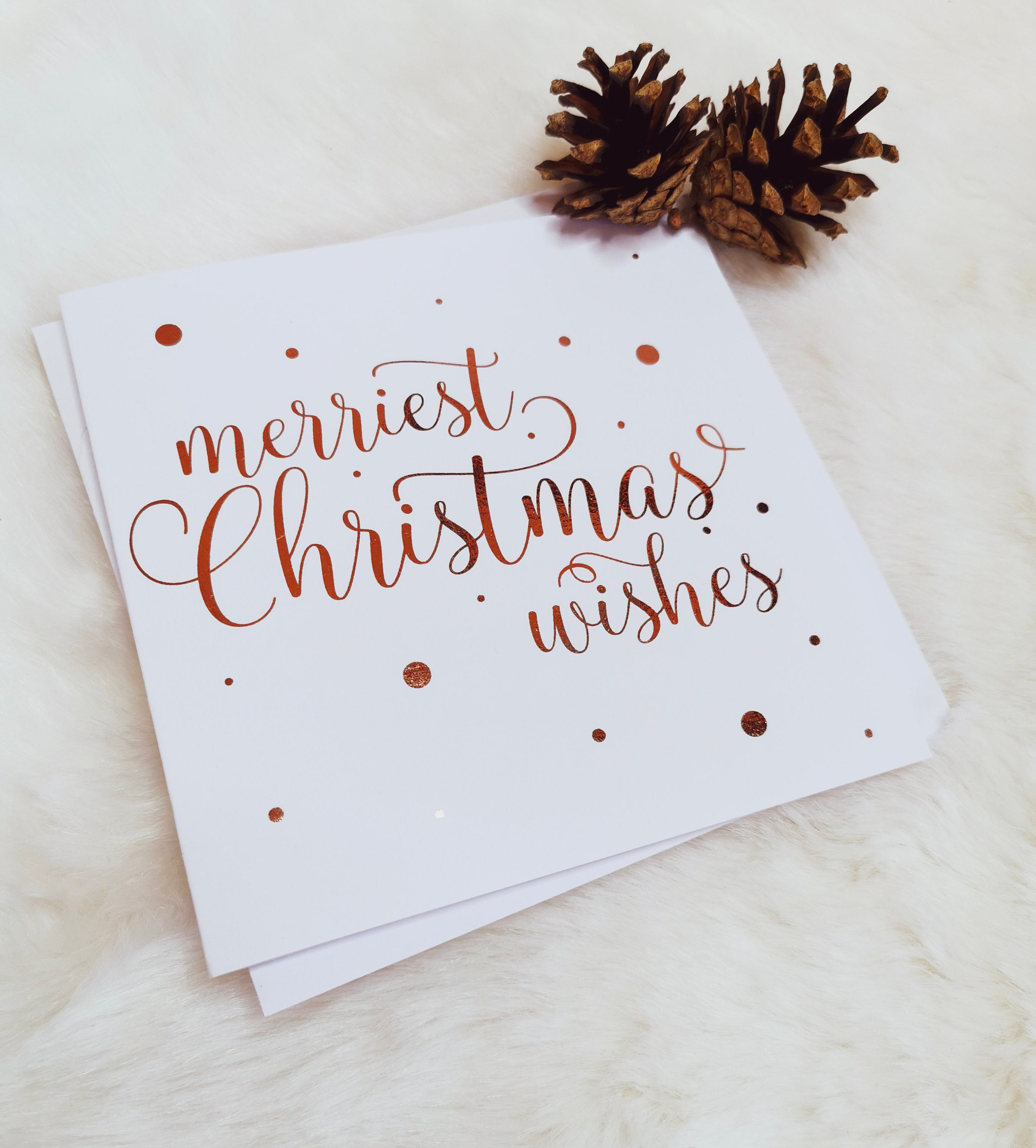 Merriest Christmas Wishes Real Foil Card Handmade Cards  Etsy