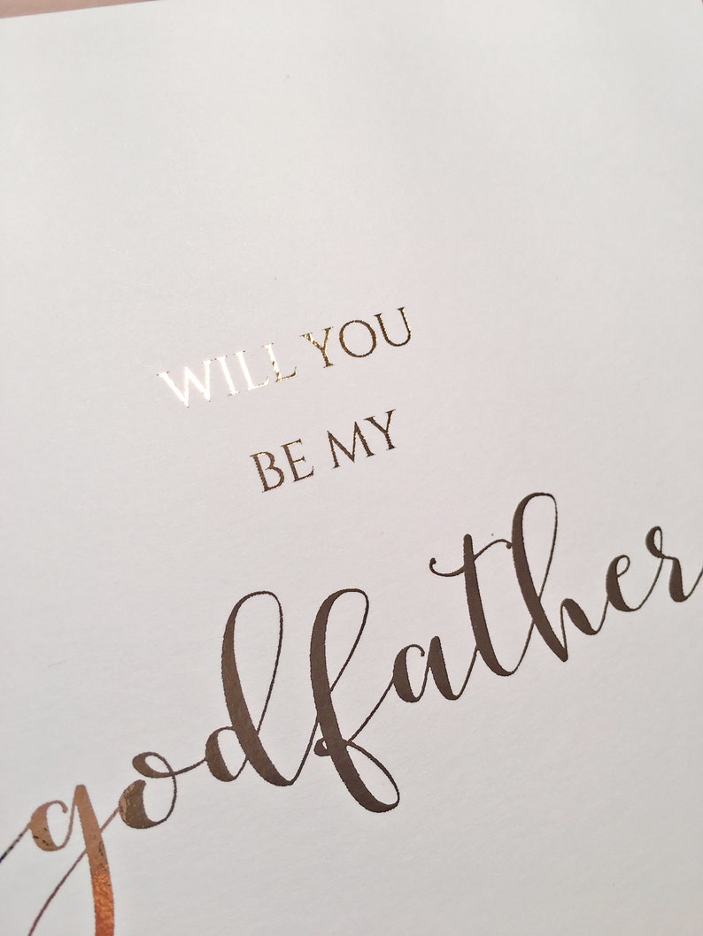 Personalised Card Real Foil Godfather Cards, Will You Be My Godfather Card Elegant Gold Foil New Baby Copper Foil Rose Gold Foil