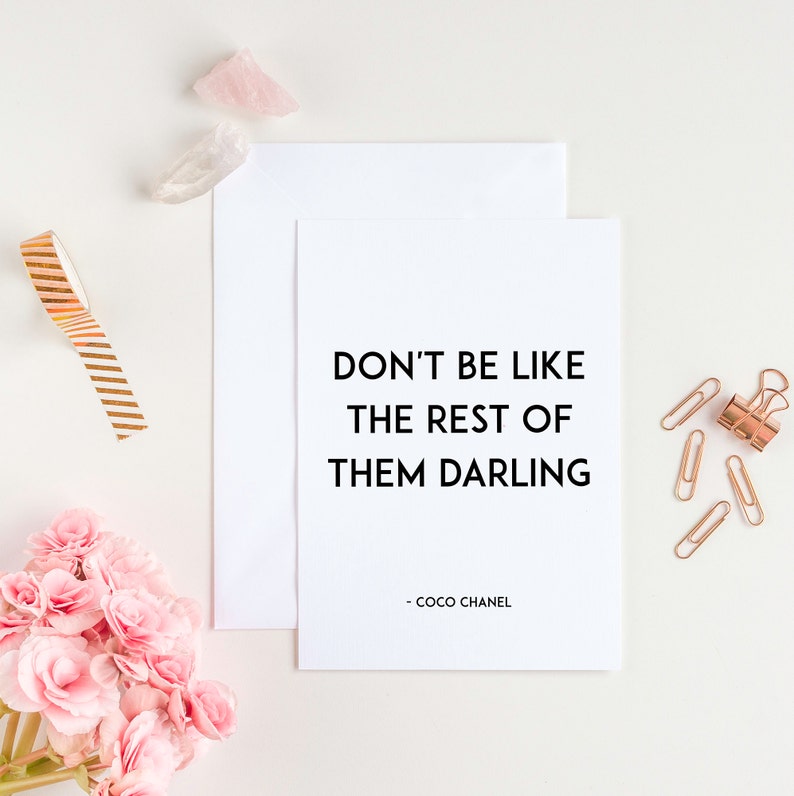 Pink Fashion Quote /'Dont be like the rest of the darling/' Wall Art Print