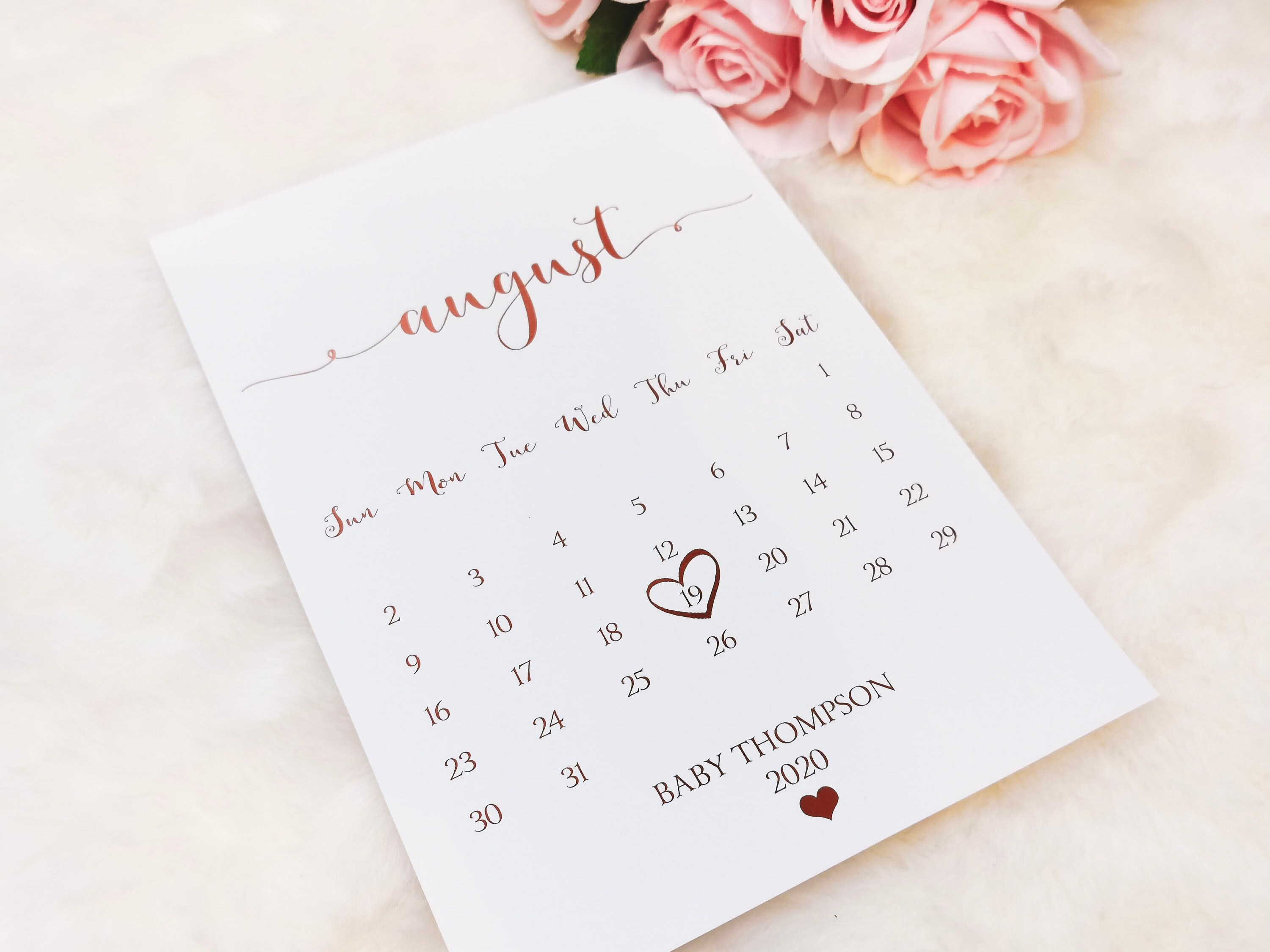 Pregnancy Reveal Calendar Real Foil Baby Announcement Etsy UK