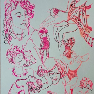 Serigrafía feminista A4 – Cuerpos en movimiento, arte sensible y comprometido – 25 impresiones firmadas, fluorescentes, a elegir con o sin negro