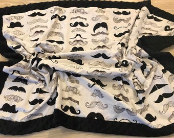 mustache crib bedding set