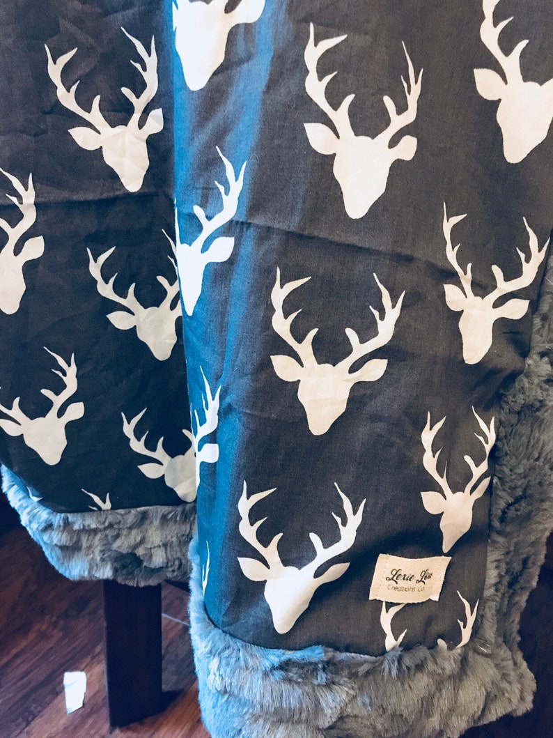 Personalized Deer Minky Blanket baby boy baby girl baby Etsy