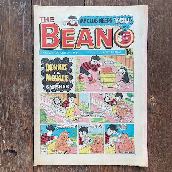 40th Birthday gift The Beano Comic - 20th October 1984 - vintage comic Dennis the Menace - retro artwork