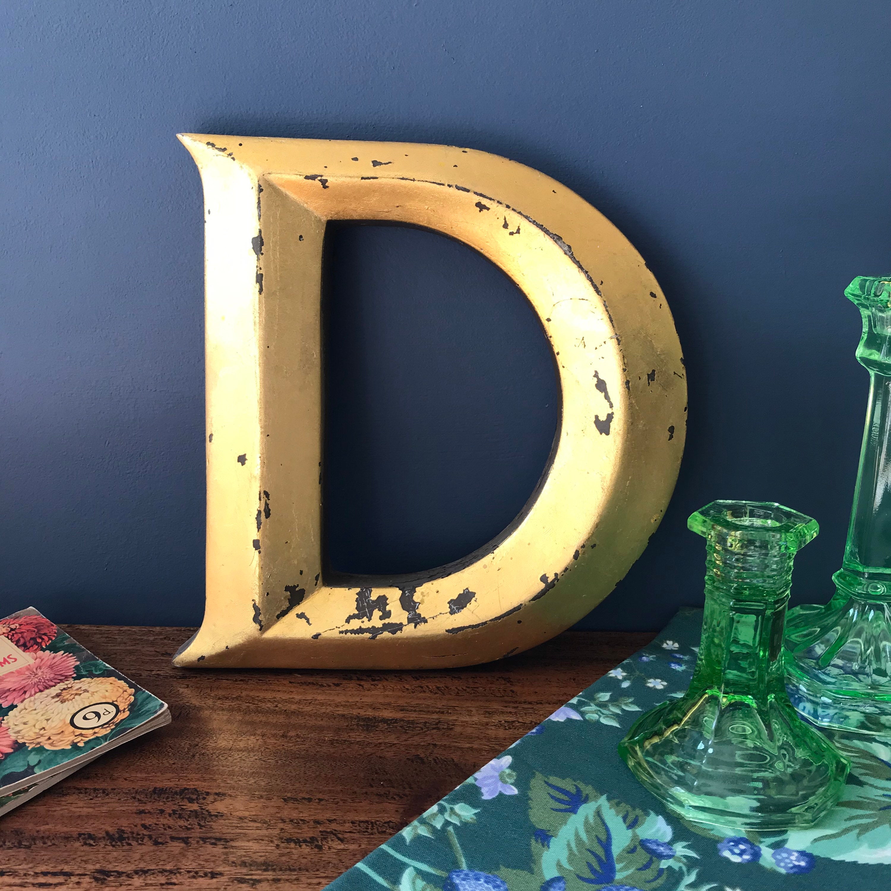 D&d 3.5 Level Adjustment Calculator Gold Letter D vintage plaster letter D vintage decor | Etsy