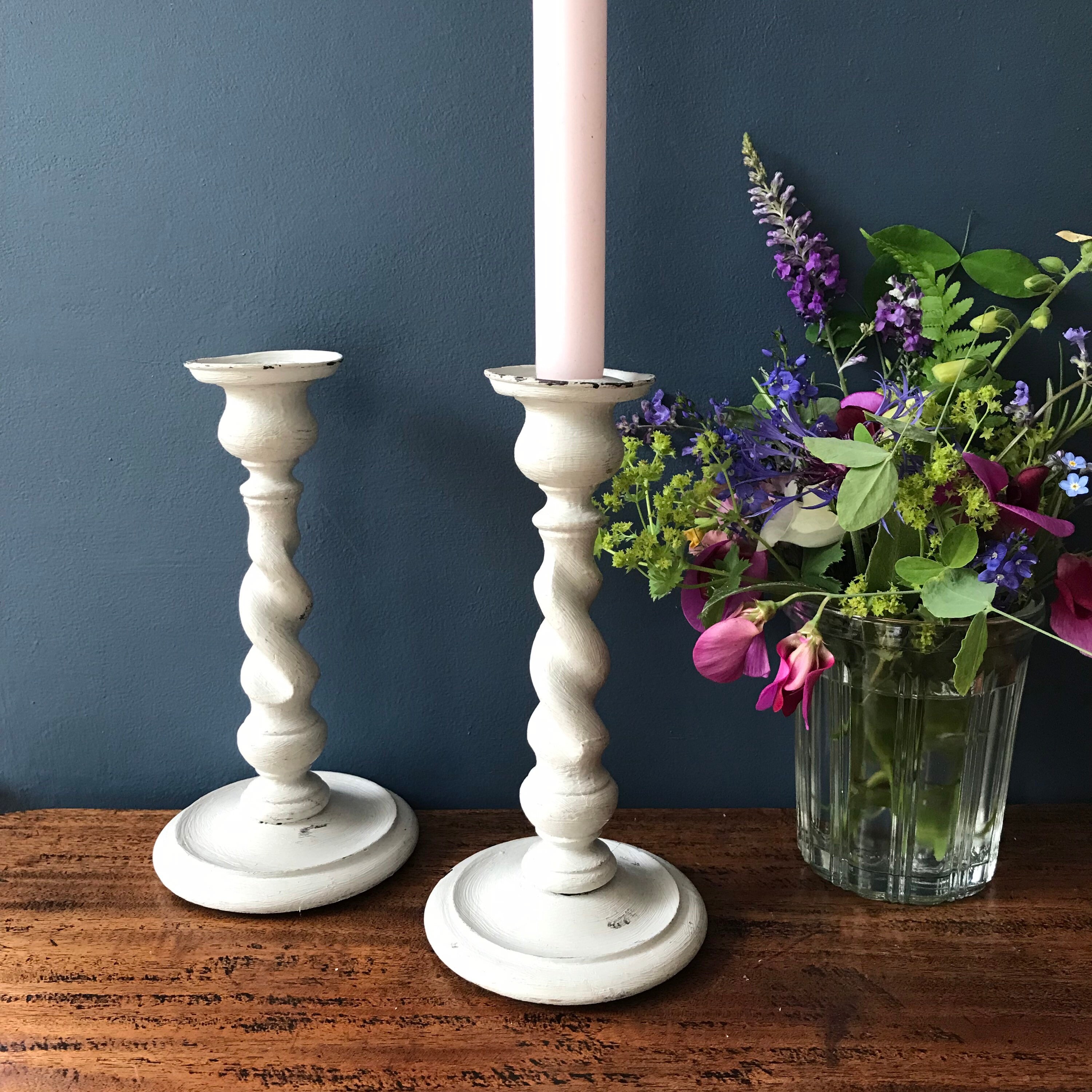 Par de candelabros de madera vintage candelabros de madera | Etsy