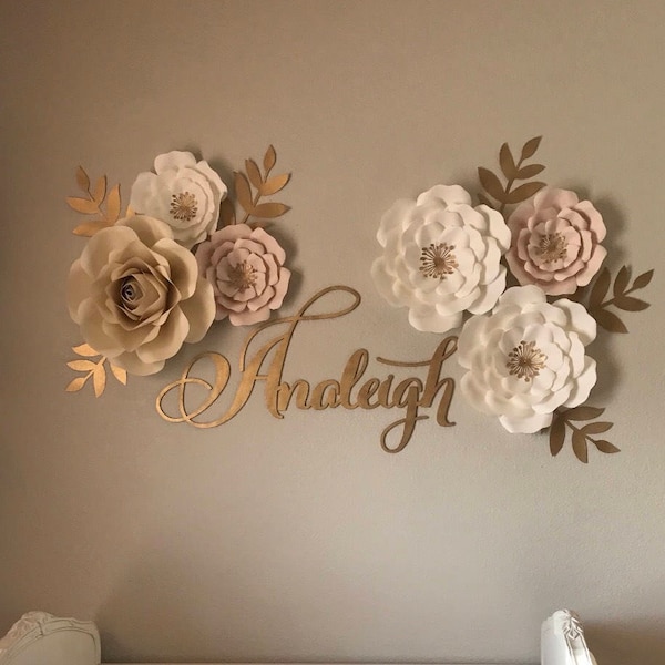 ANALEIGH SET 6 Piece Paper Flower Set | Nursery Wall Decor | Nursery Wall Flowers | Floral Backdrop