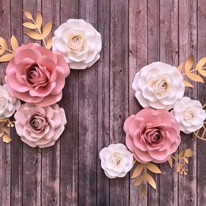 8 Piece Set of Small Roses | nursery | paperflowers | nursery wall decor