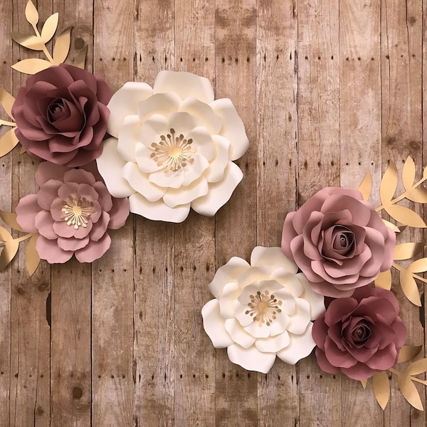 LILY SET | 6 piece Paper Flower Set | Nursery Floral Wall | Nursery Flowers