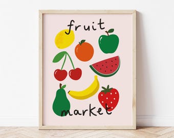 Fruit Market Kids' Playroom Wall Art Print