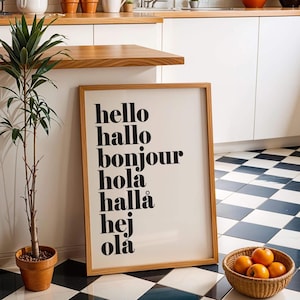 Hello Languages Print: Typographic Wall Art