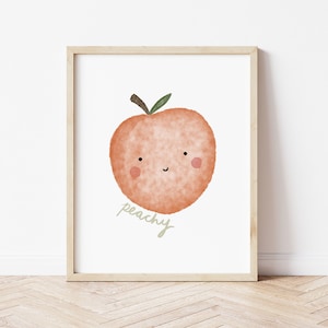 Happy Peach print, nursery poster, pastel colours print, children's bedroom print, playroom gift, kid's room poster, wall art, boho nursery