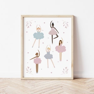 Ballerinas Druck, Kinderzimmer Poster, Tanzdruck, Kinderzimmer Druck, Spielzimmer Geschenk, Kinderzimmer Poster, Ballett Poster, Tänzer, Wandkunst