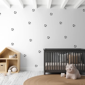 White Football Wall Decals: Reusable Fabric Stickers for Kids