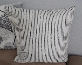 Cushion cover, cushion cover - irregular stripes black on white, Scandinavian, Hygge, country house, modern, trend