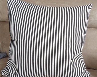 Cushion cover, cushion cover - stripes black and white, stripe size approx. 5 mm, Scandinavian, country house, modern, hygge, trend