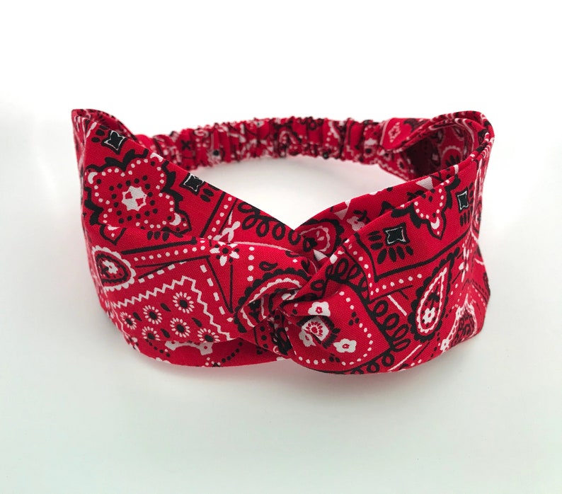 Red Bandana Headband for Women Twisted Turban Headscarf Etsy