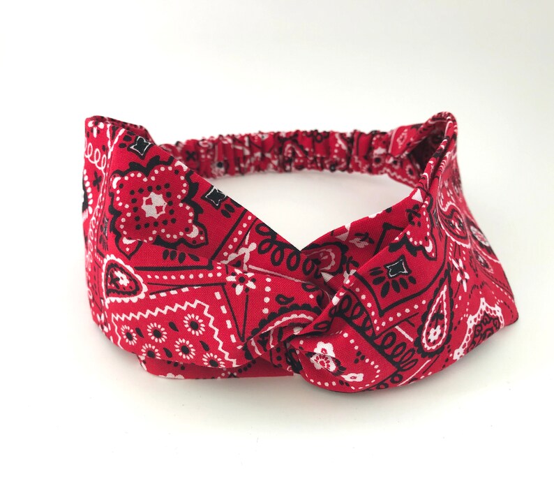 Red Bandana Headband for Women Twisted Turban Headscarf - Etsy
