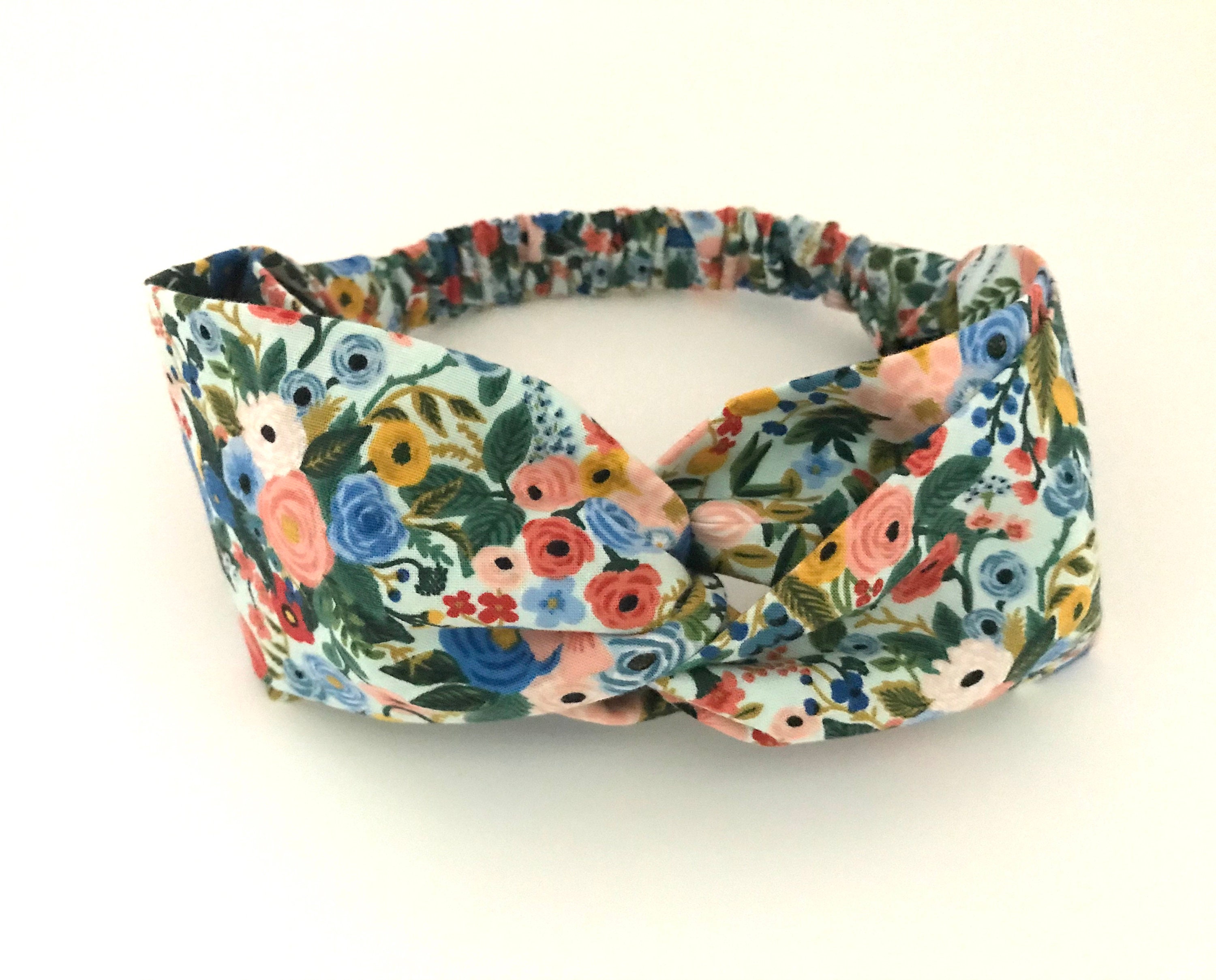 Rifle Paper Co Twisted Turban Headband for Women Blue Floral | Etsy