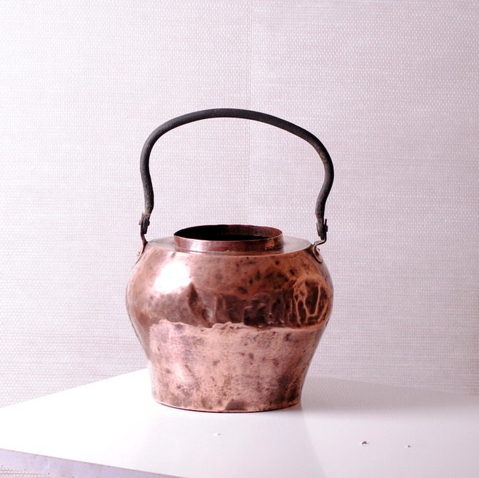 Pot en Cuivre, Décoration Rustique, Pot Cuivre