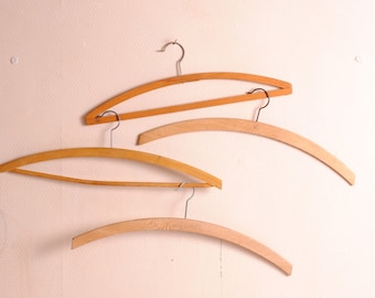 French wooden hangers, lot of 4 hangers