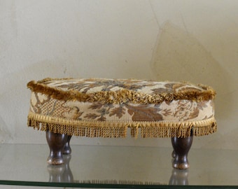 Antique wooden footrest, France