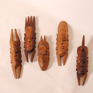 vintage african figurines african mask,wall decoration,carved wood