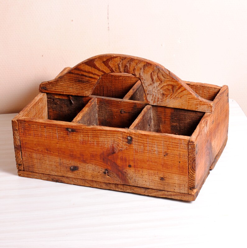 Ancienne Caisse à Outils Bois Et Métal – Style Plombier / Ouvrier – Déco Brute