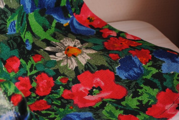 skirt in flowery linen never worn, floral linen s… - image 8