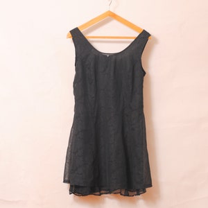 Vintage black gothic black lace dress size 38