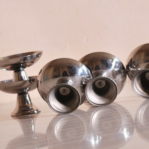 Set of 6 Silver Metal Ice Cream Cups Inox Cups Metal, Footed Dessert Cups, Stainless Steel Champagne Coupe image 5