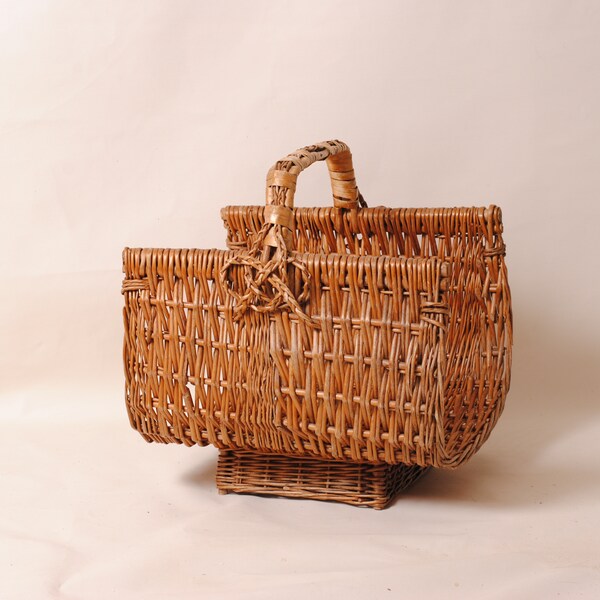 Rattan Log Basket Etsy