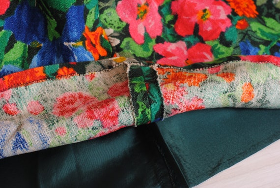 skirt in flowery linen never worn, floral linen s… - image 10