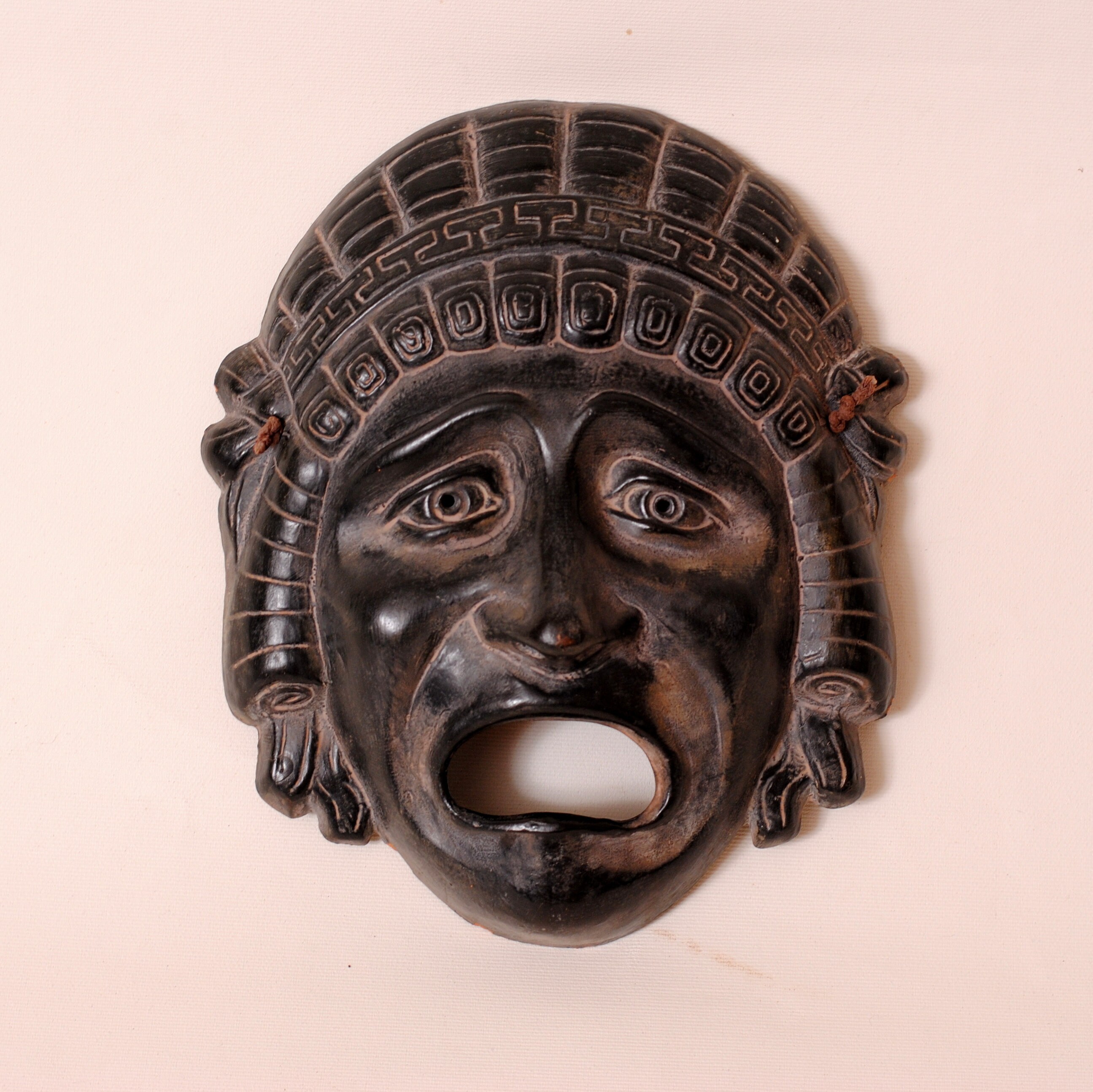 Masque Décoratif en Terre Cuite Grec , Décoration Murale , Mid Century