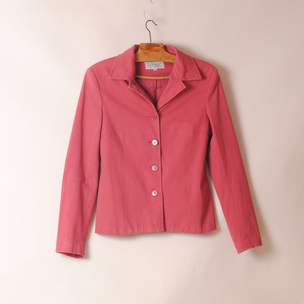 Vintage retro blazer/veste année 90/ jacket pink womens S/ TAILLE 36