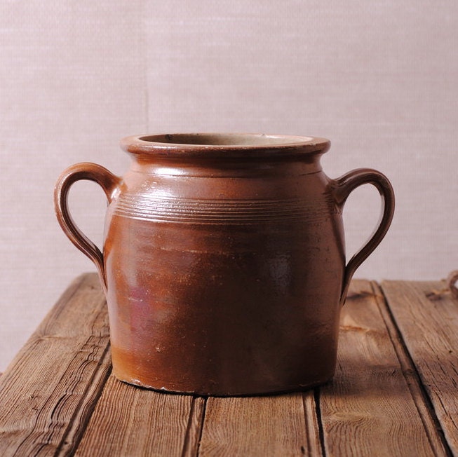 Jarre Antique en Terre Cuite , Céramique Ancienne , Pot à Confit