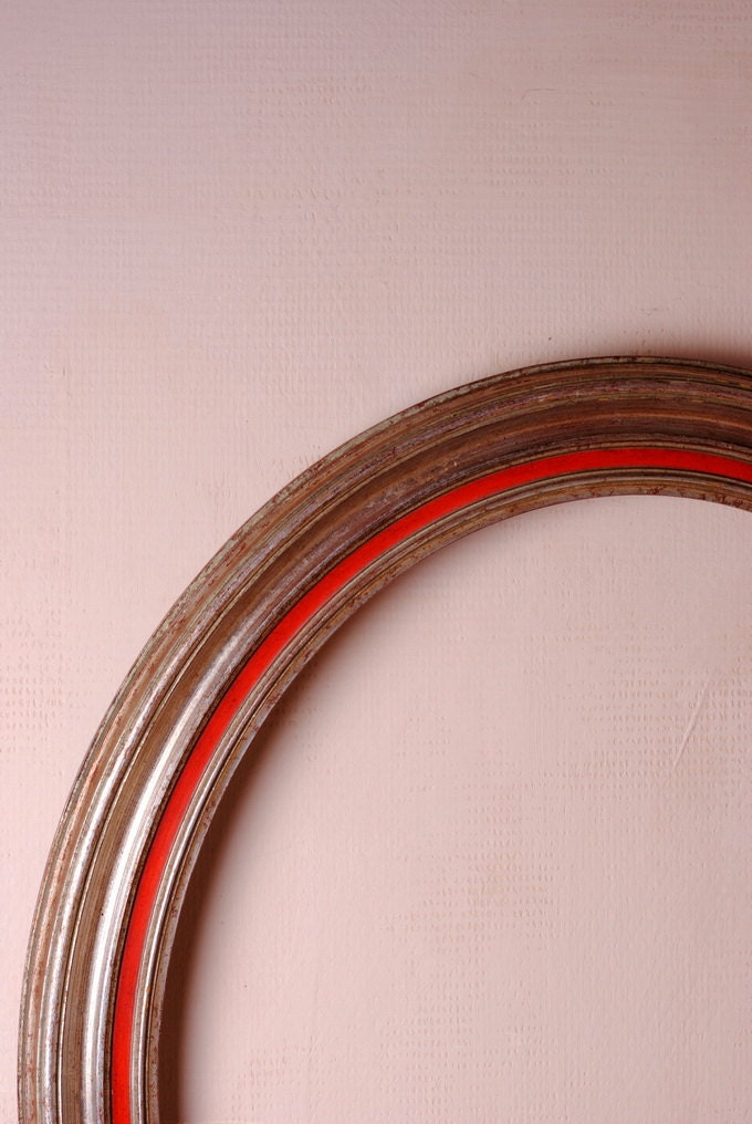 Cadre Ancien Doré Et Rouge, Cadre