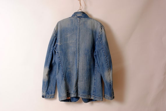 indigo work jacket,faded jacket - image 5