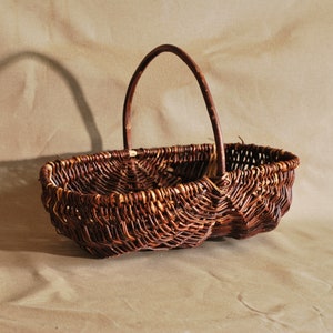 1900 geflochtener Bauernkorb, Picknickkorb, rustikaler Marktkorb
