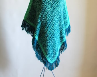 handmade pure wool poncho unisex