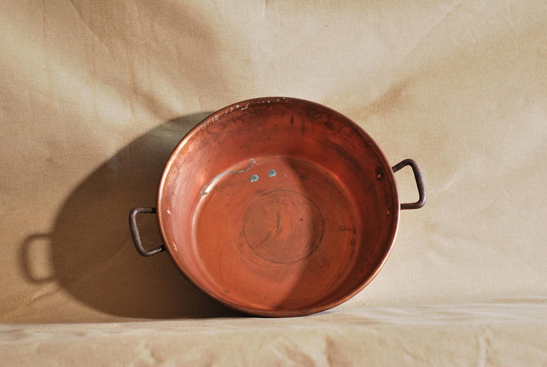 Grande Bassine à Confiture En Cuivre Avec Poignée En Laiton – Contenance 6L, Pour Gaz Et électrique
