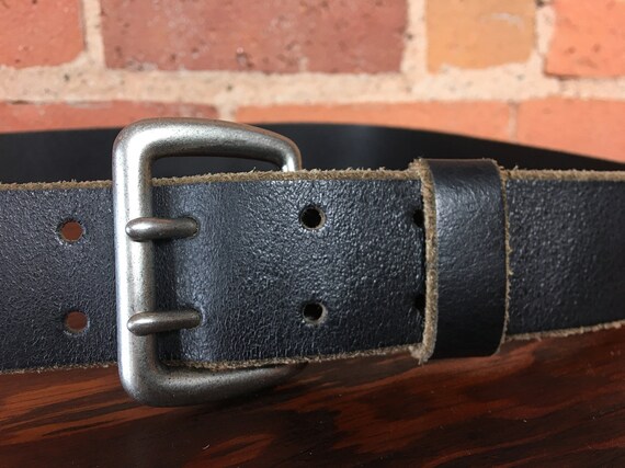 Mens genuine leather double-hole belt for sale sz… - image 6