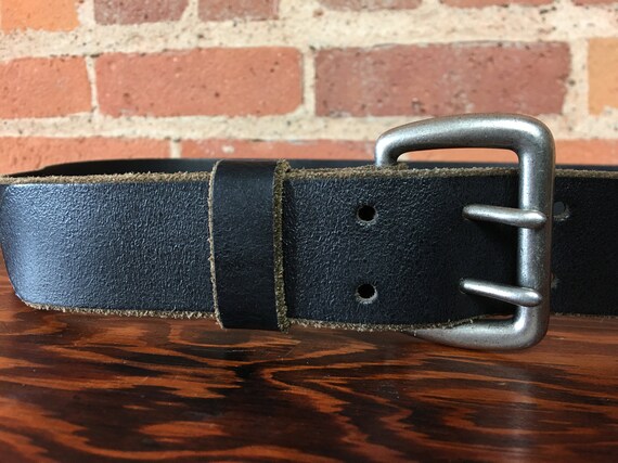 Mens genuine leather double-hole belt for sale sz… - image 7