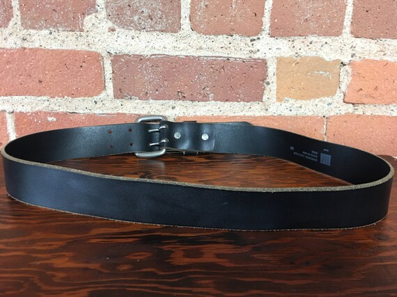 Mens genuine leather double-hole belt for sale sz… - image 5