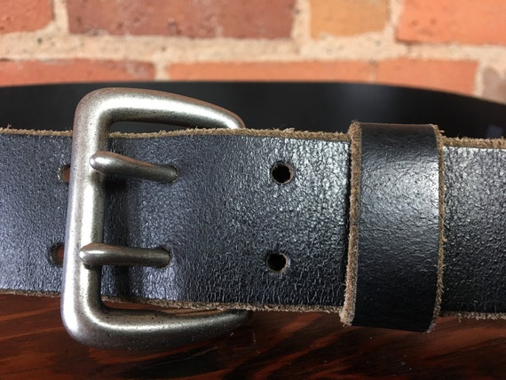 Mens genuine leather double-hole belt for sale sz… - image 8