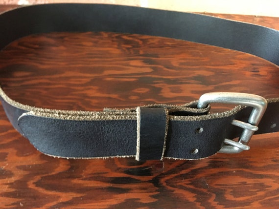 Mens genuine leather double-hole belt for sale sz… - image 4