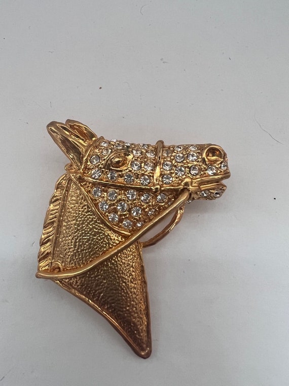 Vintage Regal Horse Crystal Rhinestone Pin Brooch