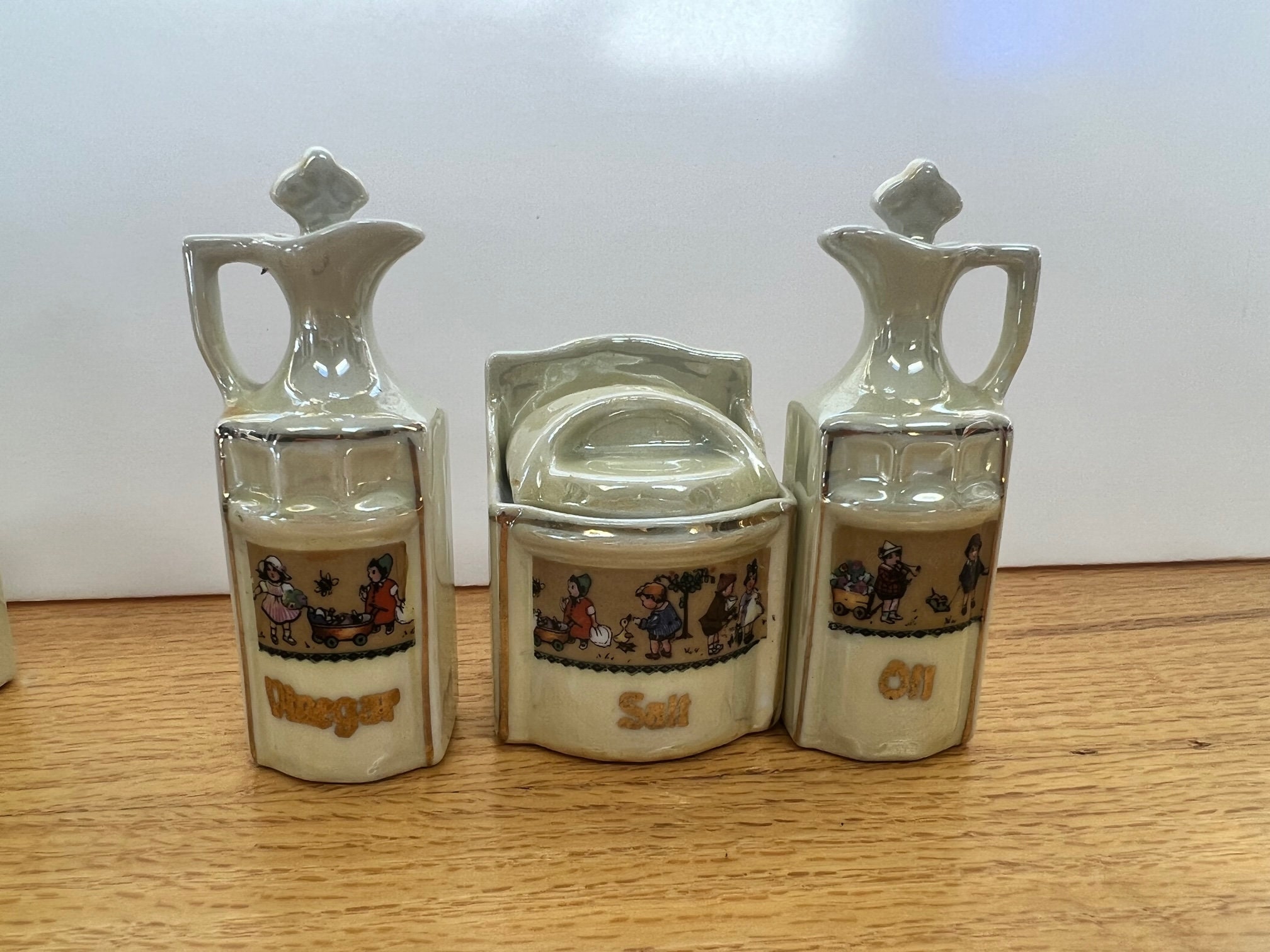 Museum Quality Mint Vintage German Condiment Spice Set Porcelain ...
