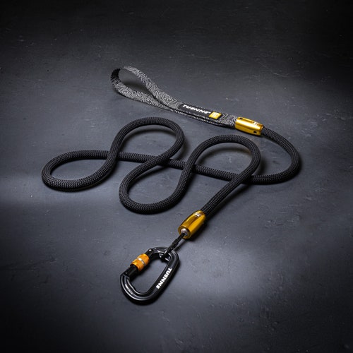 Black Rope W/ Gold 9.8mm Climbing Rope Dog Leash Carabiner Etsy